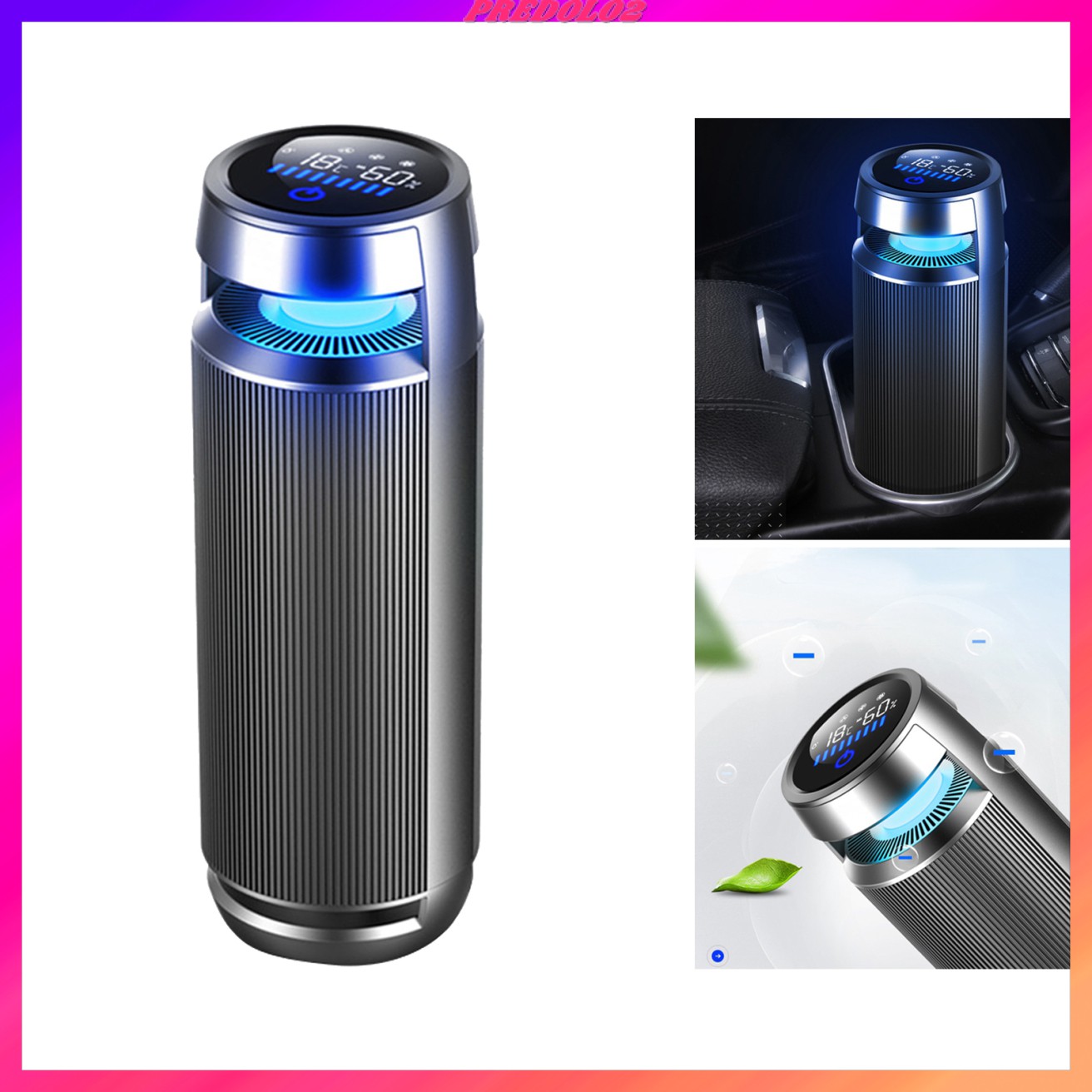 [PREDOLO2] Portable Mini Car Air Purifier Remove Dust HEPA Filter Fresh