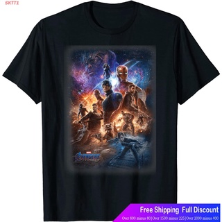 tshirtเสื้อยืดคอกลมฤดูร้อนSKTT1 Marvelเสื้อยืดผู้ชายและผู้หญิง Marvel Avengers Endgame Galaxy Movie Poster Group Shot T-