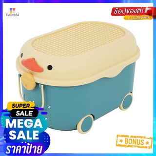 กล่องเก็บของ มีล้อ ฝาล็อค STACKO MARU ไซซ์ L 57x38x33 ซม. สีฟ้าSTORAGE BOX WITH WHEELS AND LOCKING LID STACKO MARU L 57X