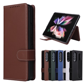 เคสโทรศัพท์มือถือ แบบพับได้ พร้อมถาดใส่ปากกาแม่เหล็ก สําหรับ Samsung Galaxy Z Fold 4 Z Fold 3 Z Fold4 Z Fold4 4