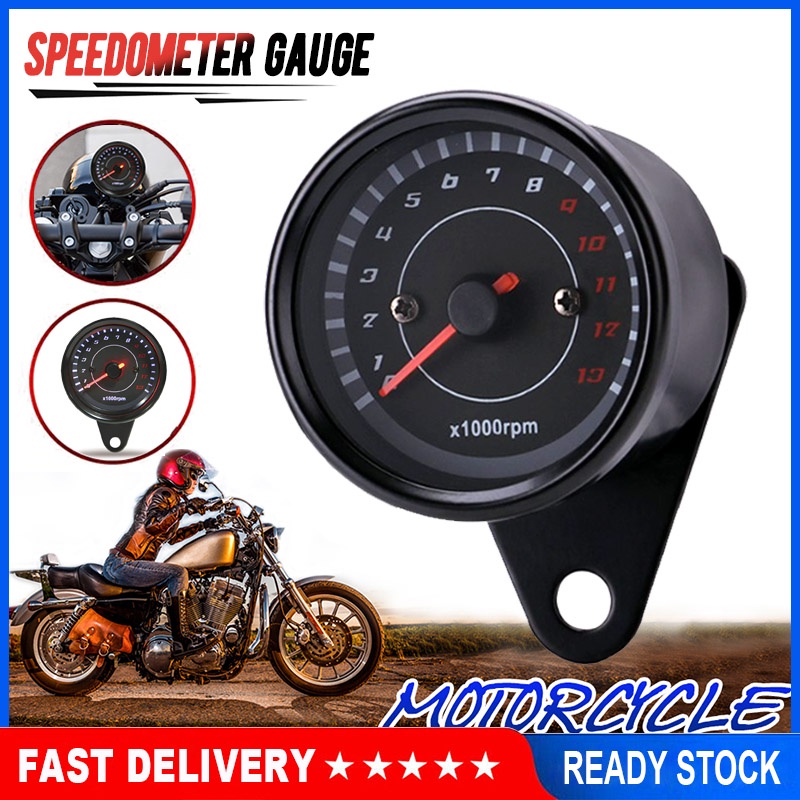 เกจวัดความเร็วมอเตอร์ไซค์ DC 12V 1000 RPM วัดรอบเครื่องยนต์ มิเตอร์วัดมอเตอร์ไซค์ LED แบ็คไลท์