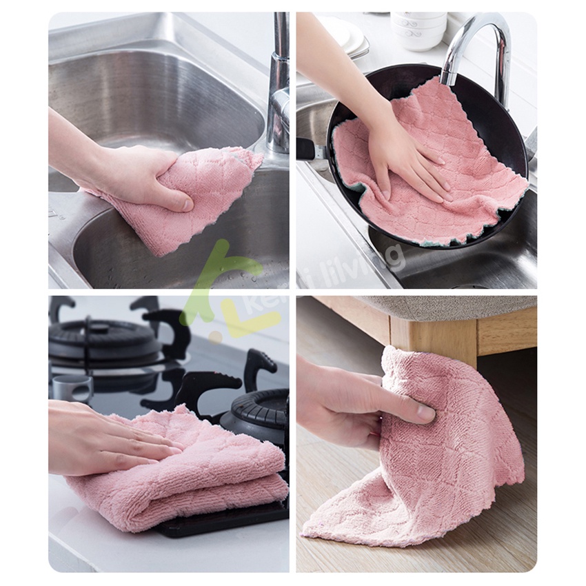 Cobbe ผ้าขี้ริ้ว ขนาด 28 x 17 cm คละสี ซับน้ำดีแห้งไว ผ้าทำความสะอาด ซับน้ำได้ดี ผ้าเช็ดอเนกประสงค์ ผ้าเช็ดโต๊ะ - รูปที่ 5
