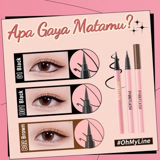 Pinkflash Ohmypinkflash Ohmyline ดินสอเขียนขอบตา สีน้ําตาลดํา กันน้ํา ติดทนนาน 2 สี