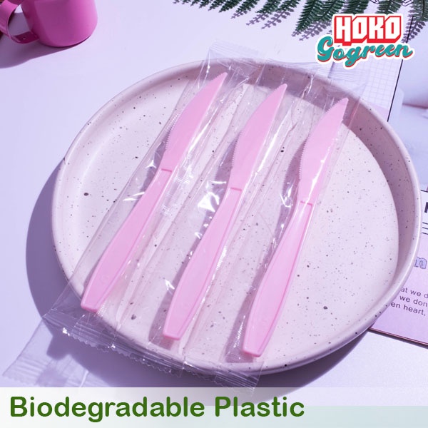 มีดพลาสติก สีชมพู ซิลถุงทุกชิ้น (แพ็ค 50 ชิ้น) มีดใช้แล้วทิ้ง มีดสีสันสดใส – โปรปัง