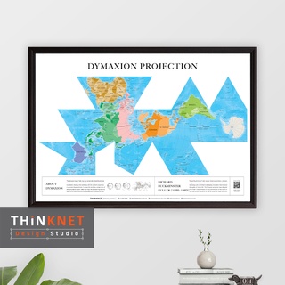 กรอบแผนที่ชุดรัฐกิจโลก ภาษาอังกฤษ: ไดแมกเซียน โปรเจกชัน Political World Map English: Dymaxion Projection