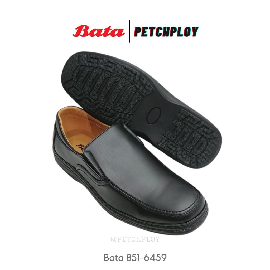 Bata รุ่น 851-6459 รองเท้าหนังคัชชูผู้ชายบาจา พื้นเย็บ ใส่ทน หน้ากว้าง ใส่สบาย รองเท้าทางการ รหัส 851 6459