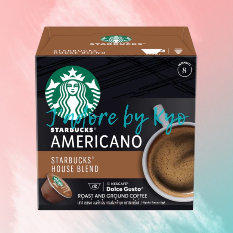 พร้อมส่ง！！ 🌈☕️ STARBUCKS by NESCAFE Dolce Gusto แคปซูล Americano House Blend กล่องละ 12 แคปซูล