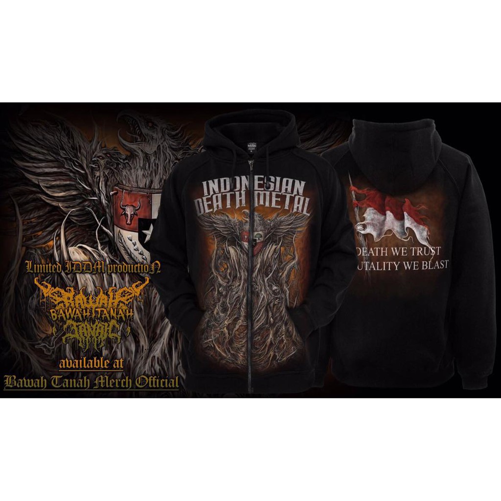 Original INDONESIAN DEATH METAL ZIPPER GARUDA ZIPPER DEATH METAL JACKET METAL HOODIE METAL Z