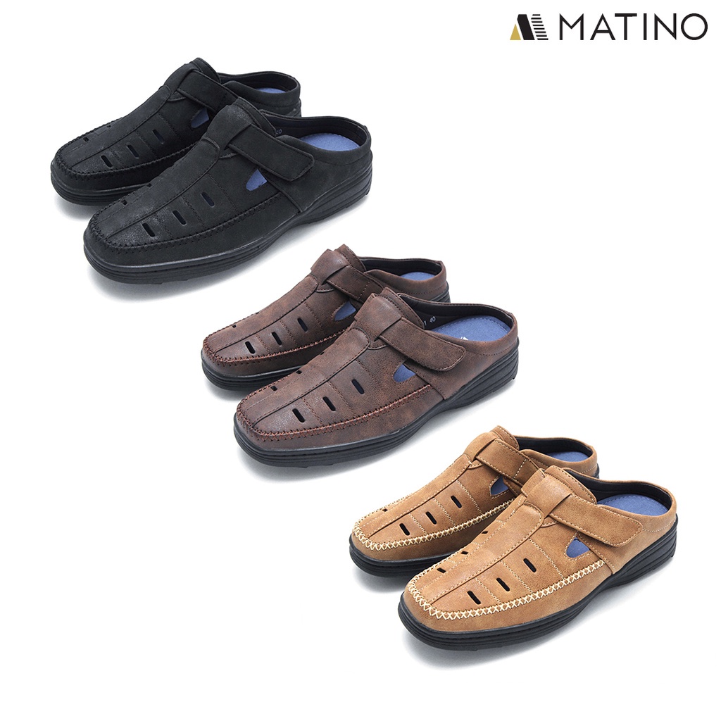 Deshoes Canvas Shoes MMM--MATINO WISE BELT CASUAL SHOES รองเท้าชาย PC 3001 - BLACK/TAN/BROWN