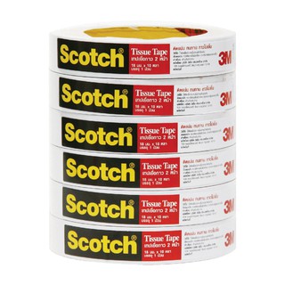 3เอ็ม เทปกาว 2 หน้า แบบบาง x 6 ม้วน 3M thin double-sided adhesive tape x 6 rolls