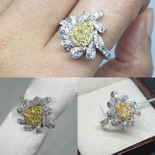 sj_jewelrybkk แหวนเพชร Fancy intense Yellow Diamond 56