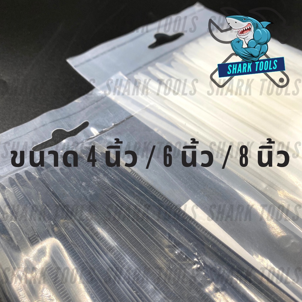 (1 ถุง 100 เส้น) ขนาด 4 นิ้ว / 6 นิ้ว / 8 นิ้ว เคเบิ้ลไทร์ สายรัดของ สายรัดอเนกประสงค์ ไนรอน หนวดกุ้ง สีขาว / สีดำ