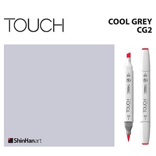 TOUCH TWIN BRUSH MARKER CG2 (COOL GREY) / มาร์คเกอร์หัวพู่กัน-หัวตัดขนาดกลาง รหัส CG2 (COOL GREY)