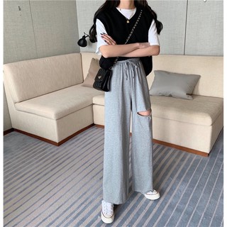 🧵กางเกงแฟชั่นผ้าไหมขายาว🧵