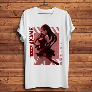 เสื้อยืดผ้าฝ้ายพรีเมี่ยม เสื้อยืดแขนสั้นลําลอง พิมพ์ลายอนิเมะ Akame ga KILL Night Raid สีขาว สไตล์สตรีท สําหรับผู้ชาย แล