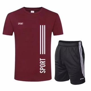 ชุดกีฬาSport เสื้อ+กางเกงผ้าดีใส่สบาย