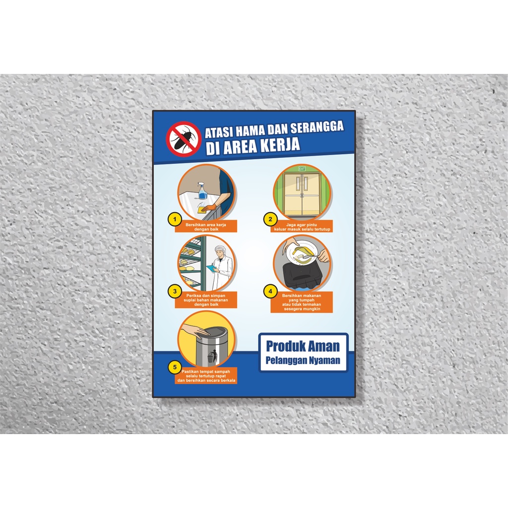 SP323 โปสเตอร์ K3 Safety A2 กรอบรูป - Food & Drinker Food Safety