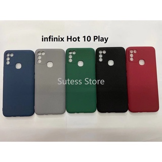 infinix Hot 10 Play Smart HD 2021 Hot 9 Play Hot 8 เคสซิลิโคน TPU นิ่ม หินทราย กันกระแทก แบบบาง เนื้อด้าน