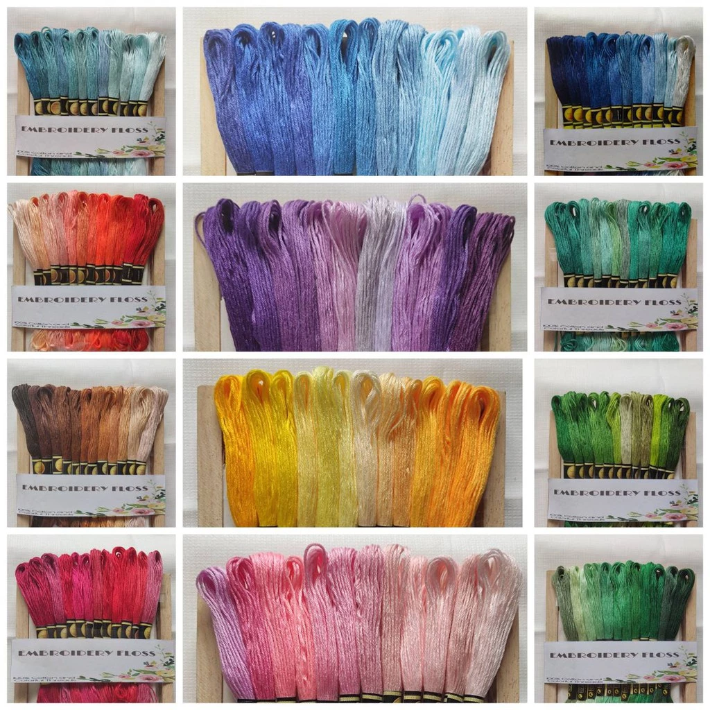 ไหมปักผ้าจัดชุดโทนสี 1ชุด12สี สินค้ามีพร้อมส่ง