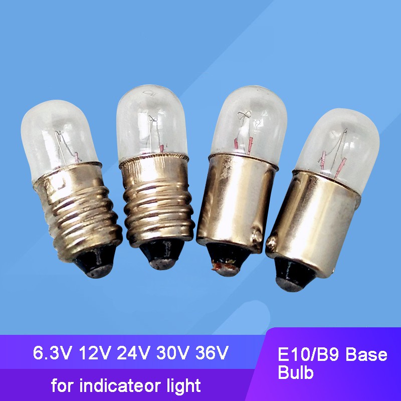 10pcs E10 B9 6.3V 12V 24V 30V 36V 48V หลอดไฟขนาดเล็กสําหรับไฟแสดงสถานะเครื่อง