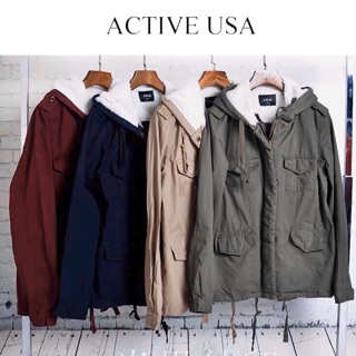 เสื้อแจ็คเก็ต เสื้อทหาร แจ็คเก็ตฮู้ด เสื้อทหาร ⚜️แบรนด์💢ACTIVE USA💢 (JK416)