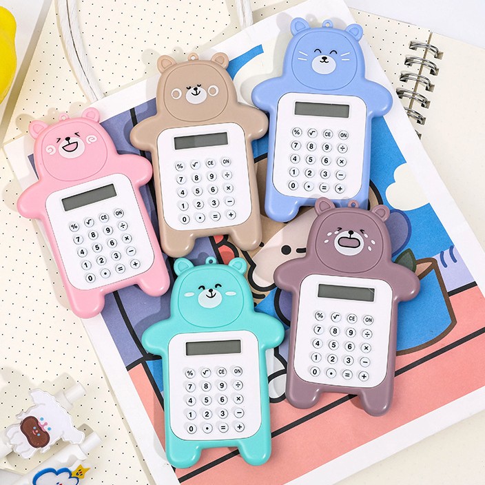 🔥เครื่องคิดเลขจิ๋ว🔥ขนาดพกพา เล็กมินิ น้องหมีน่ารัก พกพาสะดวก Calculator 8 หลัก