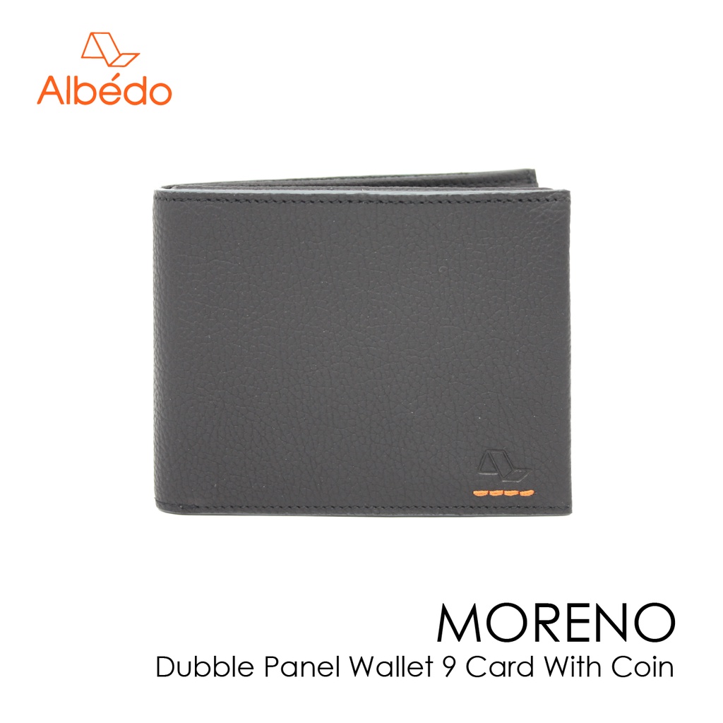 [Albedo] MORENO DOUBLE PANEL WALLET 9 CARD WITH COIN กระเป๋าสตางค์ หนังแท้ รุ่น MORENO - MN01399