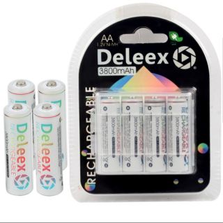 ถ่านชาร์จ Deleex AAและAAA แพค4ก้อน แถมกล่องใส่ถ่านในชุด