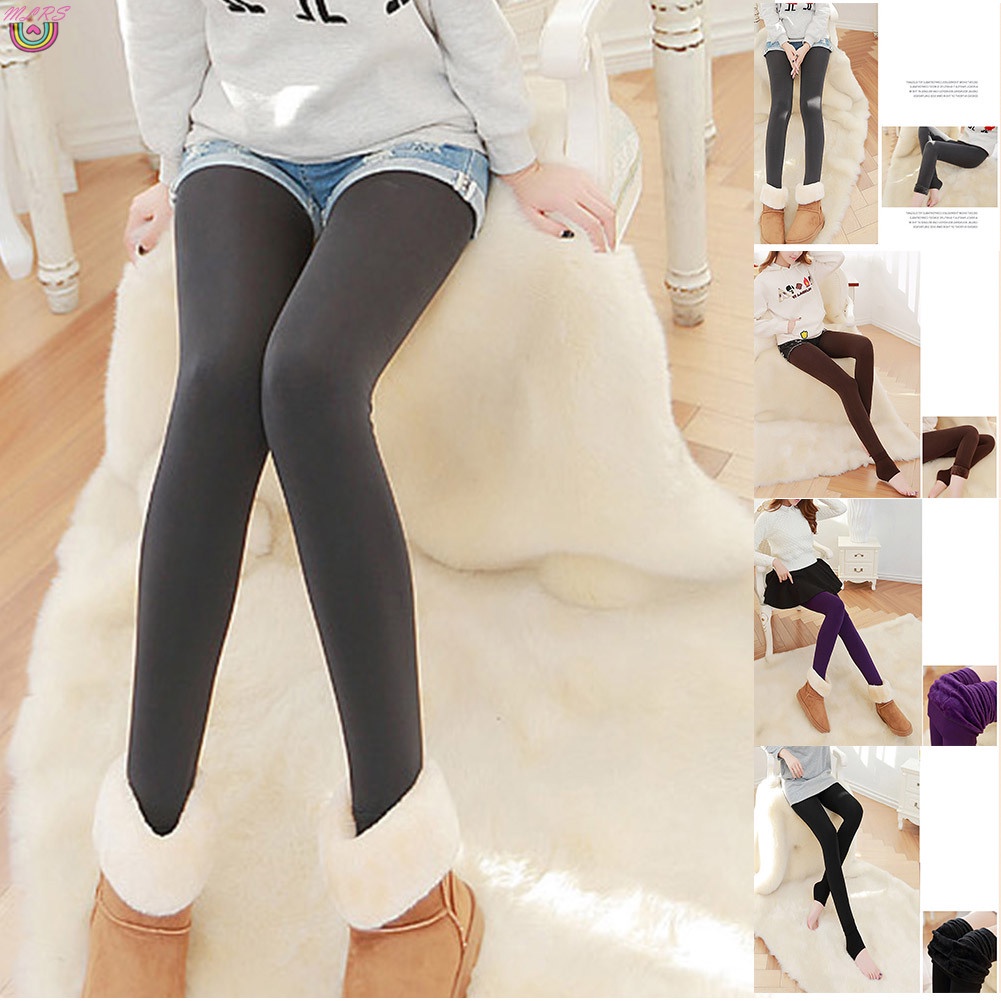 Warm Fleece Pantyhose Women Soft Leggings Fleece Lined Pants Leggings