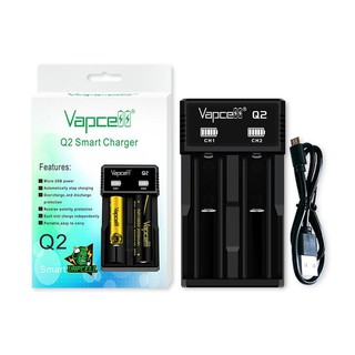 เครื่องชาร์จ Vapcell Q2 ชาร์จถ่าน Li-on 2 ช่อง ของแท้ (เฉพาะเครื่องชาร์จไม่รวมถ่านชาร์จ) สามารถออกใบกำกับภาษีได้