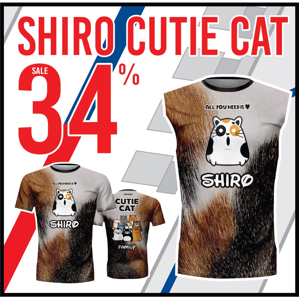 🌈✨.ใส่โค้ดSENSEI300ลด10%🌈✨เสื้อแขนสั้นพิมพ์ลาย(หน้า-หลัง) SENSEI ลายSHIRO1