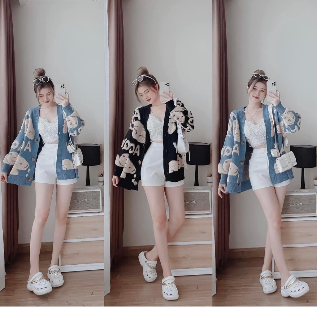 เสื้อสเวตเตอร์รัดรูปผู้หญิง BEAR CADIGAN