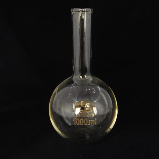 คนโทก้นแบน (ขวดก้นแบน) ทนไฟ 1000 มิลลิลิตร Flat Bottom Flask (Borosilicate Glass) 1000 ml.