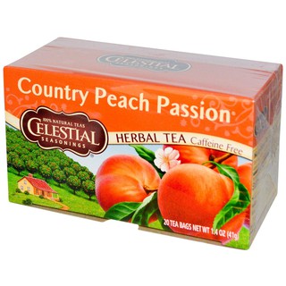 Celestial Seasonings Herbal Tea Country Peach Passion (USA Imported) เซเลสเทล ชาพีช และ เสาวรส 1.6g. x 20 tea bags