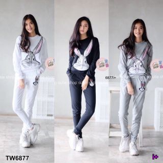 TW6877-Set 2 ชิ้น แต่งเลื่อม กระต่าย Buck Bunny