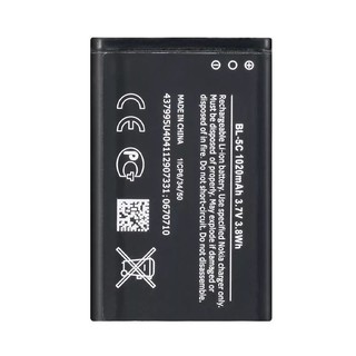 BL-5Cแบตเตอรี่สำหรับNokia 6600 2610 2600 2300 6230 6630 N70 71 72 N91 E60 แบตเตอรี่BL5C 1020MAh