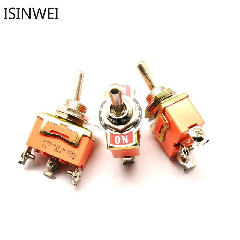 สวิทช์เปิด/ปิด 1 ชิ้น e -ten 1122 toggle 15a/250 v 3 pin