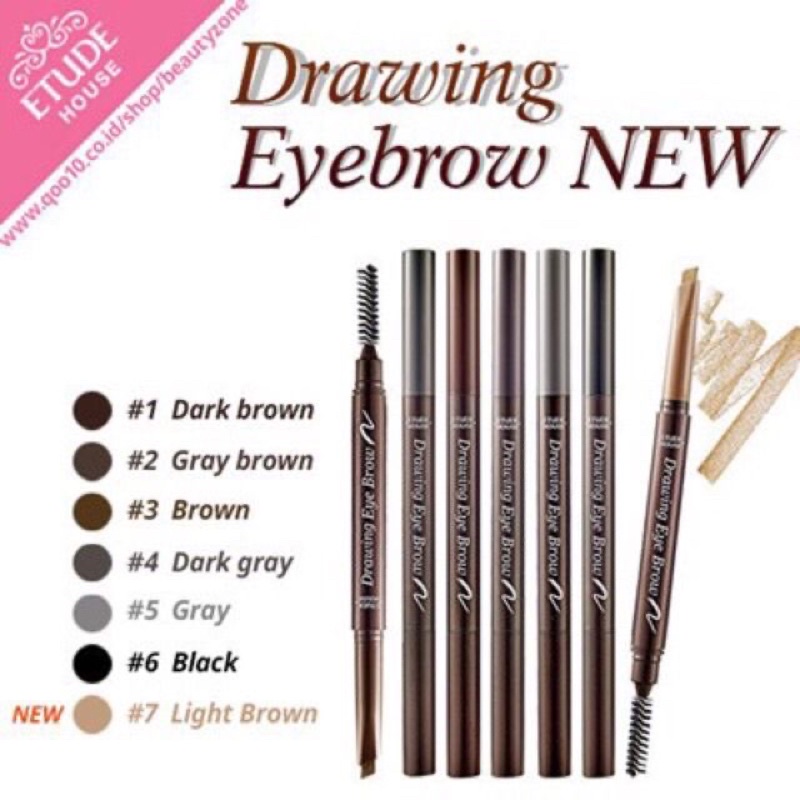 Etude House Drawing Eye Brow (NEW) ดินสอเขียนคิ้วรุ่นใหม่ ดินสอเขียนคิ้ว เนื้อเนียนนุ่ม เขียนง่าย ติดทนนาน