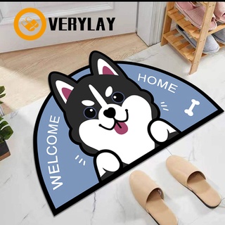 Overylay พรมเช็ดเท้า มีกันลื่น ผ้าซับน้ำได้ดี พรมลายสัตว์เลี้ยงน่ารัก สินค้าพร้อมส่ง シ