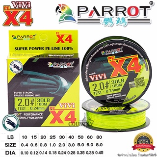 สายพีอีนกแก้ว PARROT PEX4 กล่องเขียว สุดคุ้ม