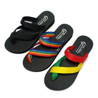 แตะEVA ทรงสวมโป้ง &lt;GR-003&gt; Black/Rainbow/Colorful