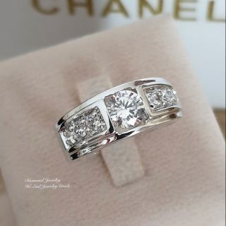 Diamond Ring แหวนเพชรสวิสคัดเกรดชุบทองคำขาวอย่างดีค่ะ แหวนปลอกมีดเพชรครึ่งวง งานสวยเลอค่ามากๆ