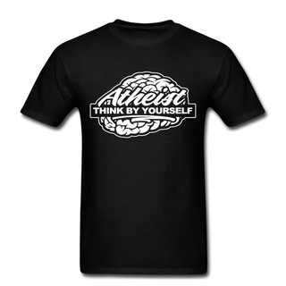 เสื้อยืดผ้าฝ้ายพิมพ์ลายแฟชั่น เสื้อยืด พิมพ์ลาย Atheist Brain Think 4 Yourself Atheianti Religion สําหรับผู้ชาย