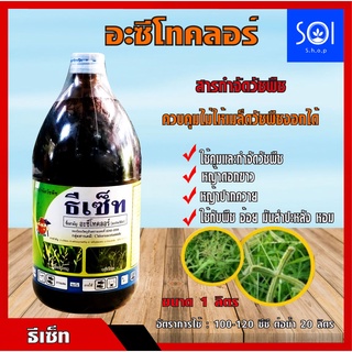 ธีเซ็ท (อะซีโทคลอร์) ยาคุมหญ้า ขนาด1ลิตรใช้ก่อนวัชพืชงอก(pre-emergence)ในข้าวโพด เพื่อกำจัดวัชพืชใบแคบ เช่นหญ้านกสีชมพู