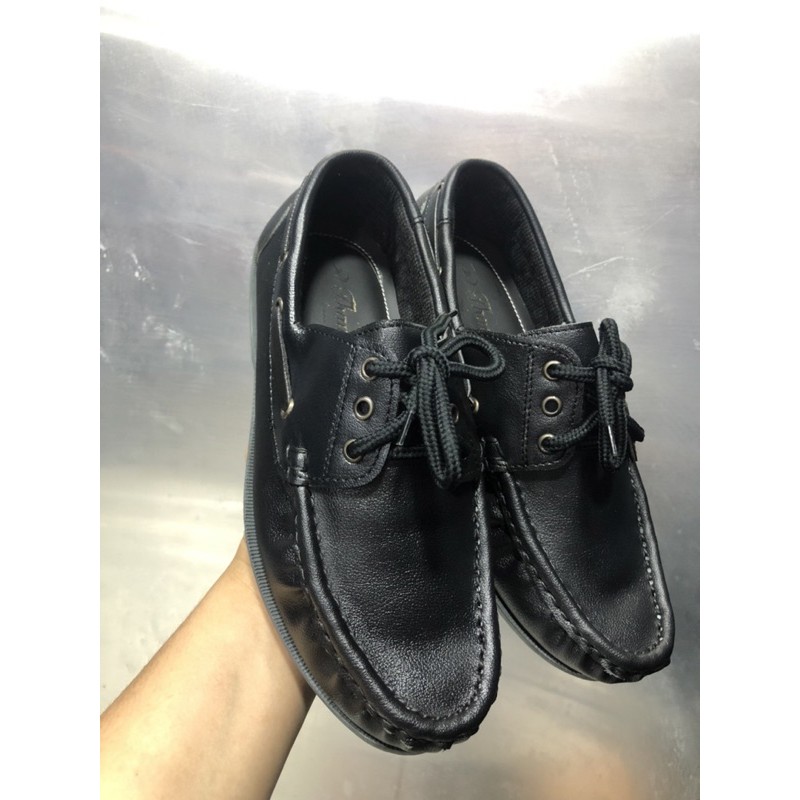 รองเท้าหนังทรงโบ๊ทชูสีดำล้วน size37-45