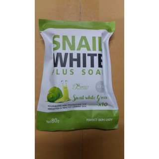 สแนลไวท์ พลัส ซอฟส์ SNAIL WHITE PLUS SOAP Snail white greenX10