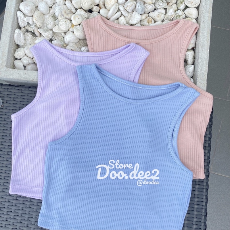 ♦️DOODEE2♦️BASIC CROP เสื้อกล้ามครอป แขนเว้า ผ้าร่องใหญ่ - รูปที่ 3