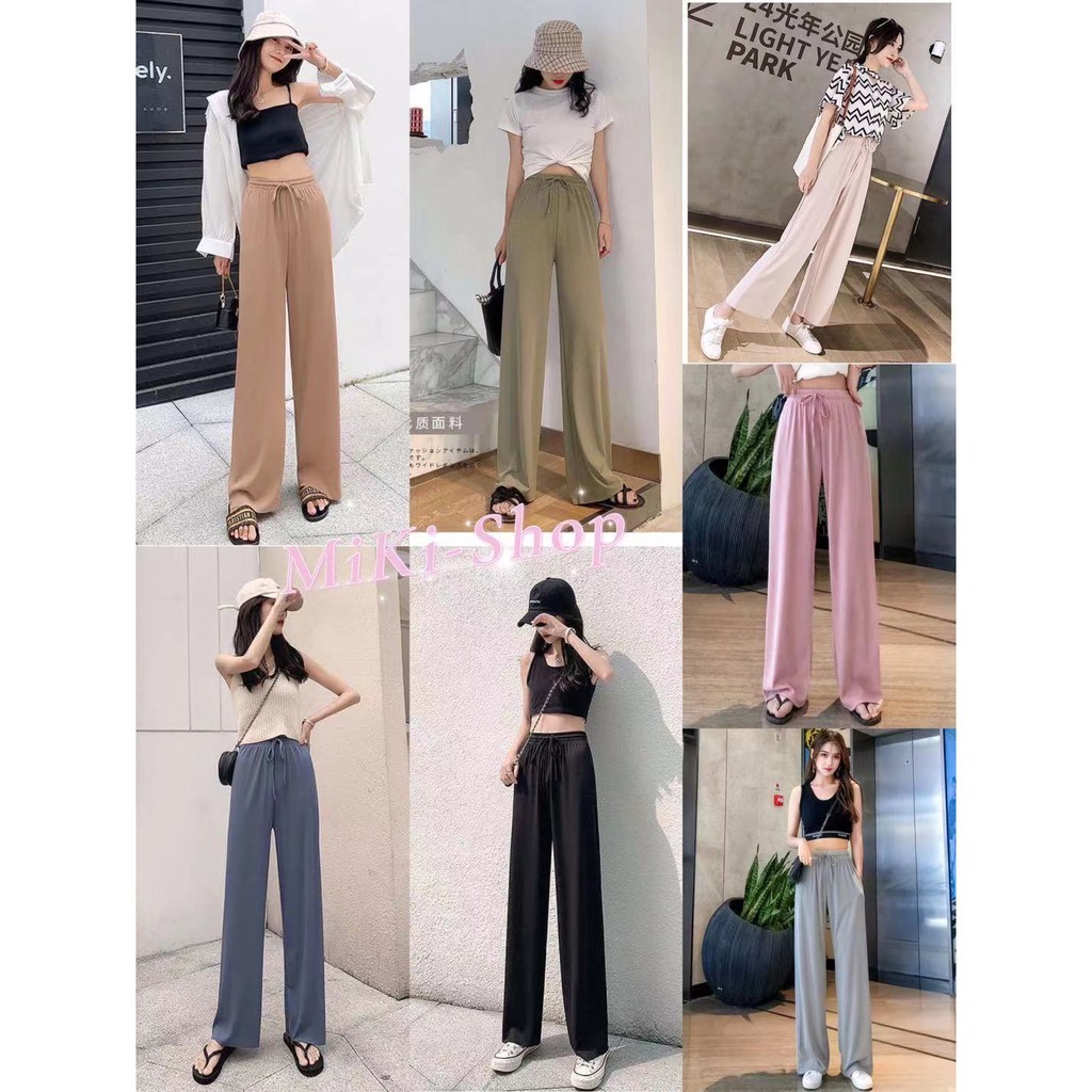 Miki-Shop*พร้อมส่งกางเกงขายาว แฟชั่นผู้หญิงผ้านิ่มมากใส่สบายสุดๆCS-ku