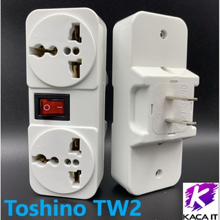 Toshino TW2 แบบพกพา Universal Wall US SOCKET 250V 10A  แปลงอะแดปเตอร์ ON OFF SWITCH