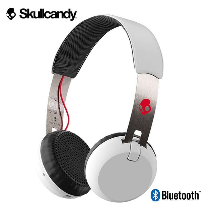 Skullcandy GRIND WIRELESS On-Ear Headphones - WHITE/BLACK/RED